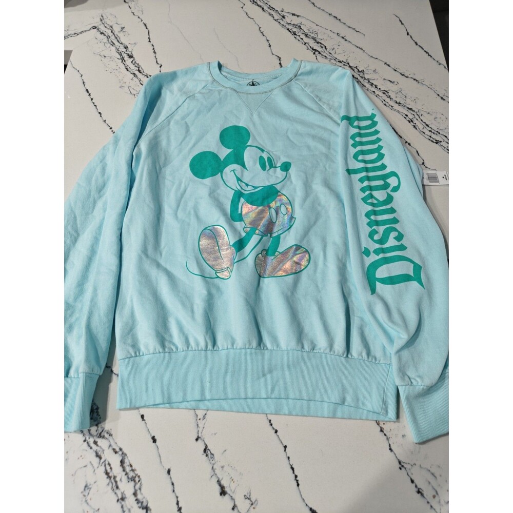 NEW Disney Womens Sweatshirt Medium Disneyland Resort Mickey Long Sleeve  Blue